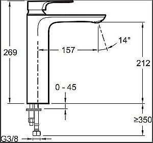 Cмеситель для раковины Jacob Delafon ALEO+ E72336-CP купить в интернет-магазине сантехники Sanbest