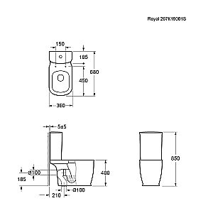 Унитаз Ambassador Royal 267K19001S с бачком, с крышкой микролифт, белый купить в интернет-магазине Sanbest