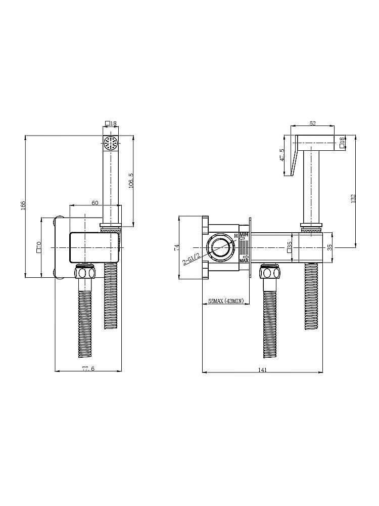 Гигиенический душ со смесителем WeltWasser HIGI Q01 CR хром купить в интернет-магазине сантехники Sanbest
