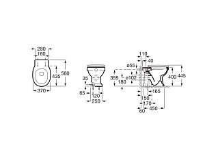 Унитаз приставной Roca Carmen Rimless 3440A9560 купить в интернет-магазине Sanbest