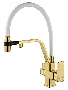 Смеситель для кухни WONZON & WOGHAND WW-88458013-BG(MW) брашированное золото купить в интернет-магазине сантехники Sanbest
