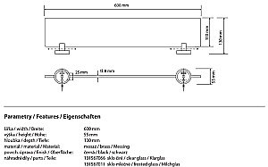 Полка стеклянная Bemeta Dark 104102040 60 купить в интернет-магазине сантехники Sanbest