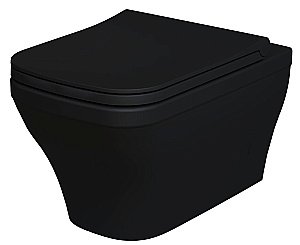 Унитаз подвесной Ambassador Benefit 203T20201R безободковый, черный матовый купить в интернет-магазине Sanbest