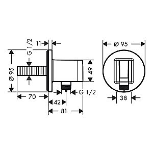 Подключение для шланга Hansgrohe FixFit S 26888700 белое матовое купить в интернет-магазине сантехники Sanbest