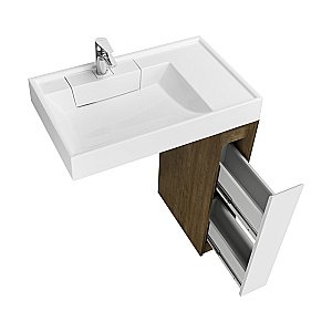 Тумба с раковиной Акватон Лондри 20 дуб кантри/белый для ванной в интернет-магазине Sanbest