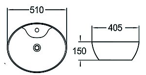 Раковина накладная SantiLine 51 SL-1043 белая купить в интернет-магазине Sanbest