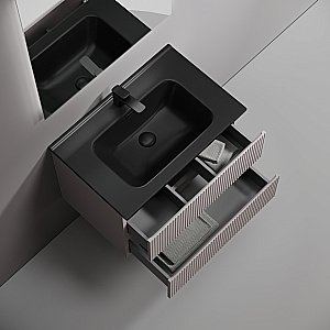 Тумба с раковиной Sancos Snob R 70 SNR70SMСМ серая матовая для ванной в интернет-магазине Sanbest