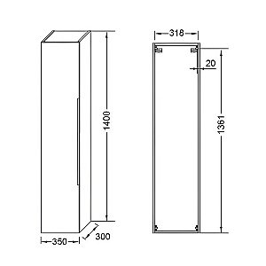 Пенал Jacob Delafon Lucien 35 EB2059-E76-J5 35 блестящий белый/дуб корбридж для ванной в интернет-магазине сантехники Sanbest