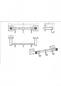 Планка с крючками CeramaLux Venezia 88618-1 хром купить в интернет-магазине сантехники Sanbest
