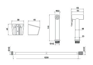 Гигиенический душ Aquatek AQ2054BG золото шлифованное купить в интернет-магазине сантехники Sanbest