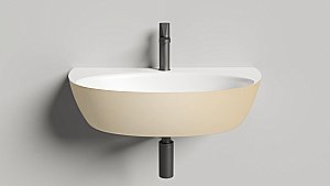 Раковина Salini ALDA WALL 03 140323MRH 71 из искусственного камня S-Stone, белая матовая, цвет по RAL снаружи купить в интернет-магазине Sanbest