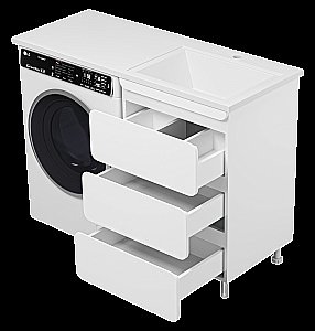 Тумба с раковиной Misty Чегет - 55 П-Чег-01055-01Н3Я (Раковина Гавана 120) белая для ванной в интернет-магазине Sanbest