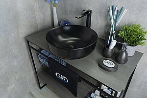 Раковина накладная Gid Esfera 41,5 Nc911 52224 черная матовая купить в интернет-магазине Sanbest