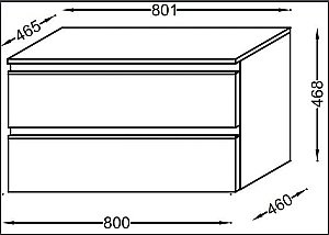 Нижняя тумба Jacob Delafon VOX EB2061-RA-E15 80 черное дерево для ванной в интернет-магазине сантехники Sanbest