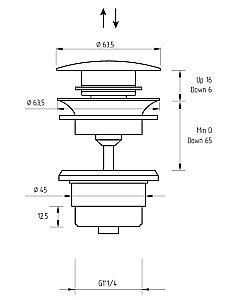 Донный клапан Migliore RICAMBI 30848 черный матовый купить в интернет-магазине сантехники Sanbest