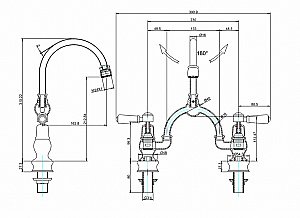 Смеситель для раковины Burlington Regent KER28-QT WAL+W9 купить в интернет-магазине сантехники Sanbest