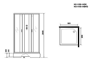 Душевая кабина Niagara Classic NG-1108-14BK 90x90 купить в интернет-магазине Sanbest