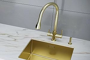 Смеситель для кухни Paulmark Lange La214212-LG светлое золото купить в интернет-магазине сантехники Sanbest
