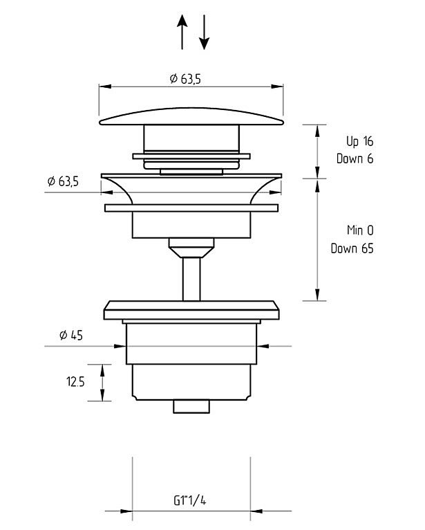 Донный клапан Migliore RICAMBI 30848 черный матовый купить в интернет-магазине сантехники Sanbest