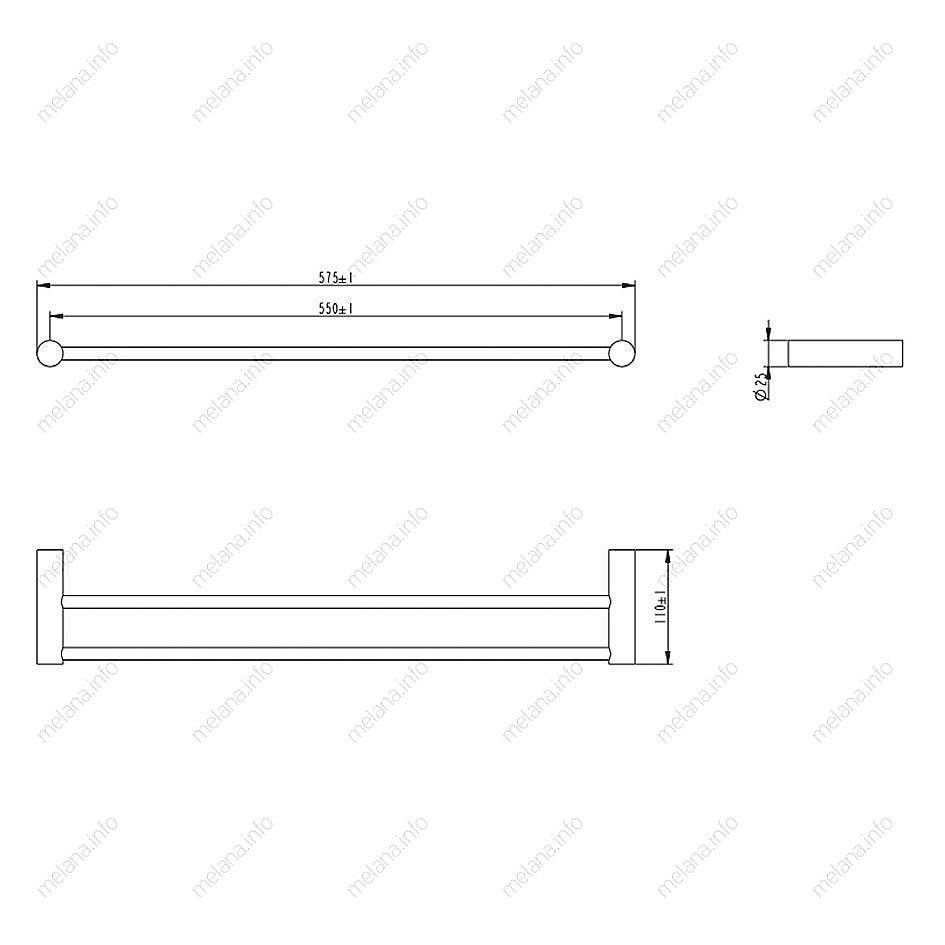 Полотенцедержатель Melana MLN-865002 сатин/хром купить в интернет-магазине сантехники Sanbest