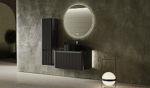 Тумба с раковиной Jorno Lumino 80 антрацит для ванной в интернет-магазине Sanbest
