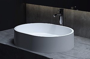 Раковина накладная Salini Gloria 10 1102211M 56 из искусственного камня S-Stone, белая матовая купить в интернет-магазине Sanbest