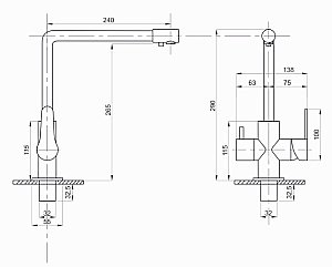 Смеситель для кухни 35k MIXLINE MLSS-03201 бронза купить в интернет-магазине сантехники Sanbest