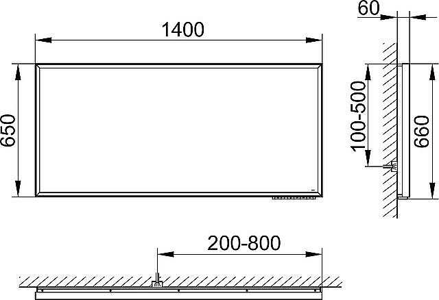 Зеркало KEUCO Royal Lumos 14598135000 140 хром черный в ванную от интернет-магазине сантехники Sanbest