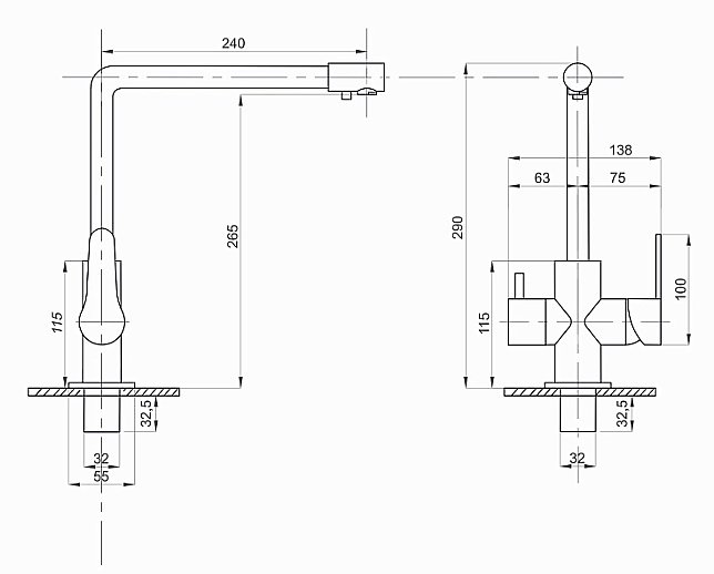Смеситель для кухни 35k MIXLINE MLSS-03201 бронза купить в интернет-магазине сантехники Sanbest