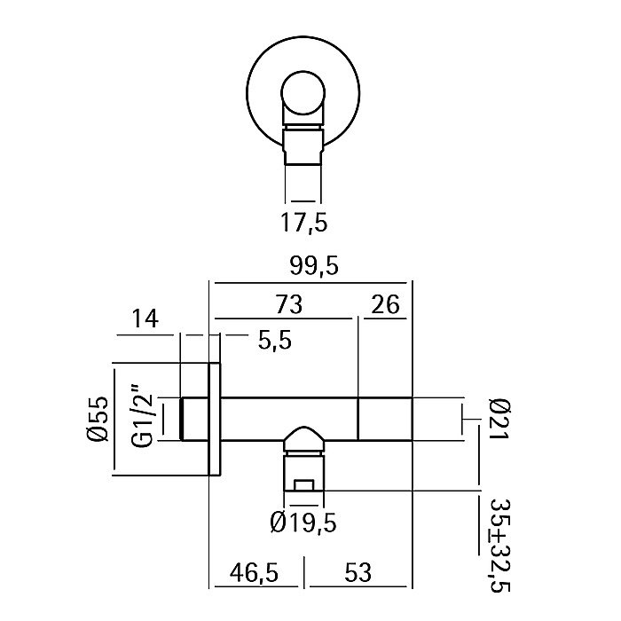 Угловой вентиль Cisal CHERIE ZA002930D1 нержавеющая сталь купить в интернет-магазине сантехники Sanbest