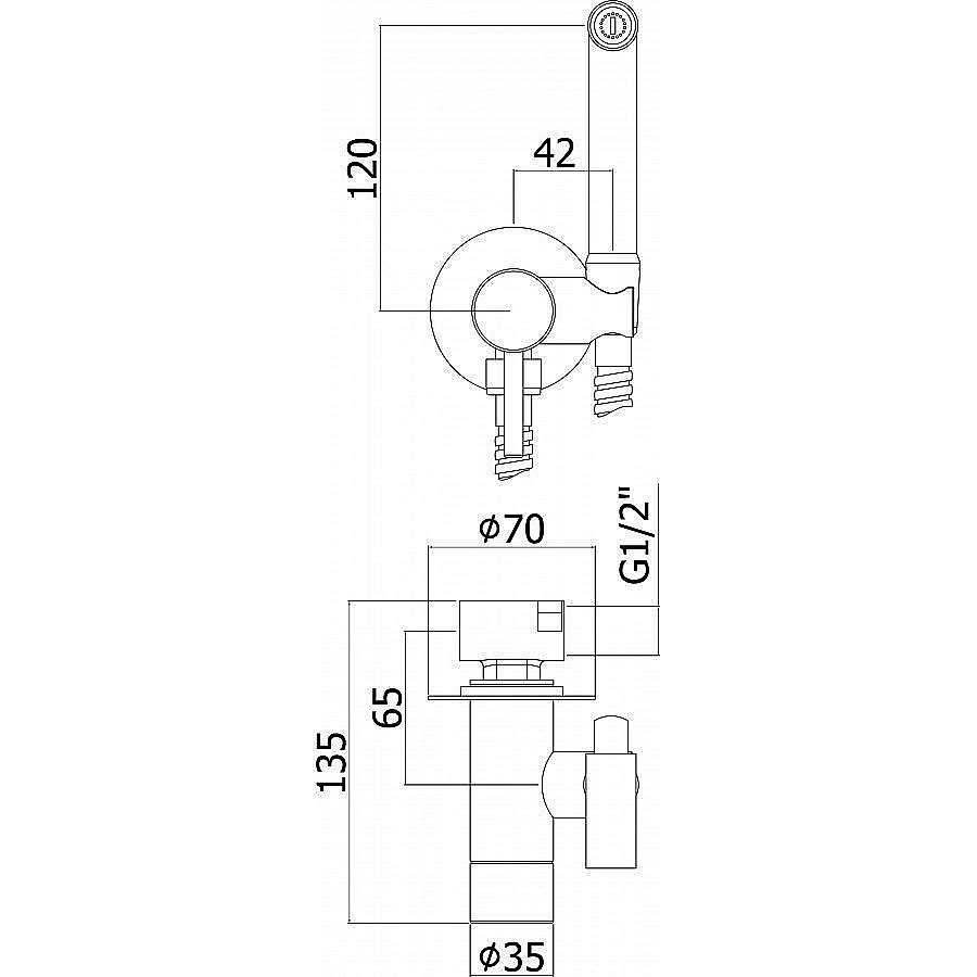Гигиенический душ Webert Pegaso PE870303740 купить в интернет-магазине сантехники Sanbest