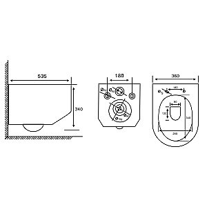 Унитаз подвесной ABBER Bequem AC1130 белый, с крышкой микролифт, безободковый, слив-торнадо купить в интернет-магазине Sanbest