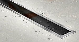 Душевой трап PESTAN Confluo Premium Glass Line 450 черное стекло/матовый хром купить в интернет-магазине Sanbest