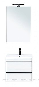 Тумба с раковиной Aquanet Lino 60 белый матовый для ванной в интернет-магазине Sanbest