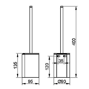 Ершик для туалета KEUCO PLAN 14972010200 хром купить в интернет-магазине сантехники Sanbest
