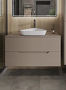 Тумба с раковиной Orange Line 100 Li-100TuLMDF+B07-500W латте/белый для ванной в интернет-магазине Sanbest