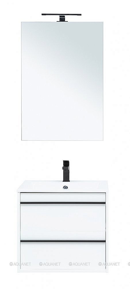 Тумба с раковиной Aquanet Lino 60 белый матовый для ванной в интернет-магазине Sanbest