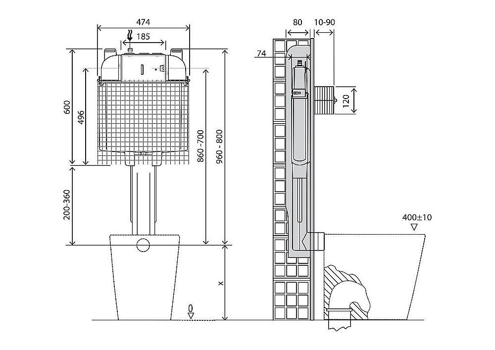 Бачок скрытого монтажа BelBagno BB025-CS купить в интернет-магазине сантехники Sanbest