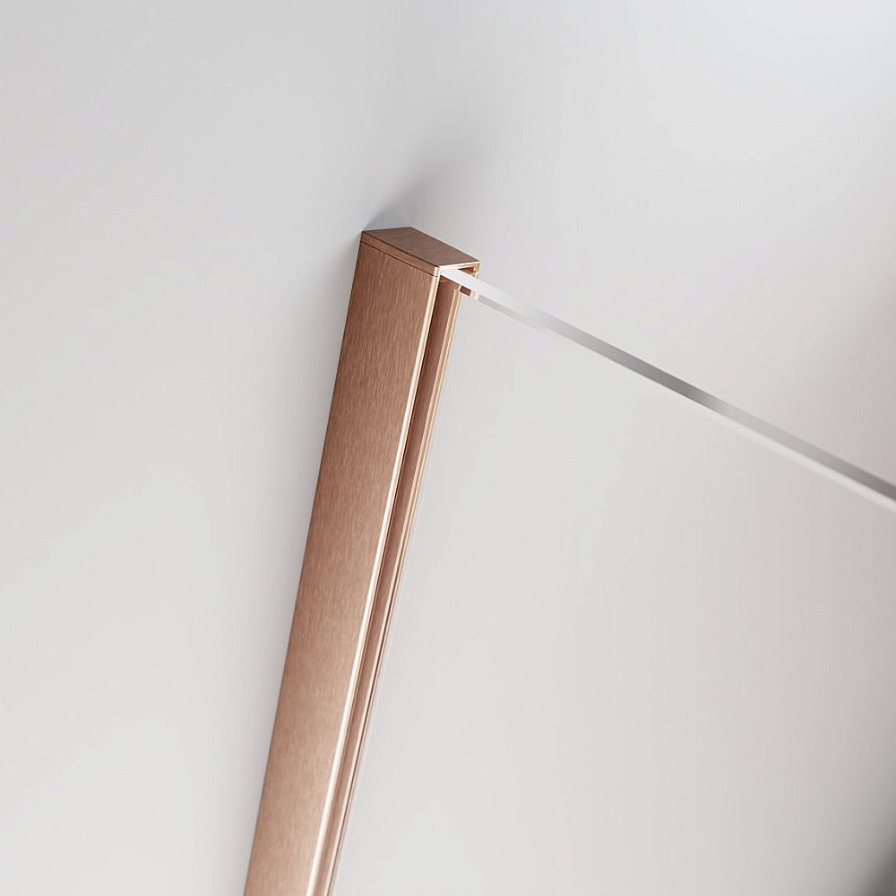 Душевое ограждение Radaway Furo Brushed Copper Walk-in 120 10106638-93-01 стекло прозрачное/профиль брашированная медь купить в интернет-магазине Sanbest
