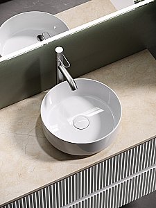 Тумба с раковиной Sancos SNOB R 100 со столешницей, белая матовый для ванной в интернет-магазине Sanbest