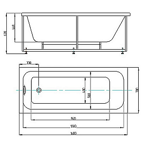 Ванна Azario Bella 140х70 AV.0020140 белая купить в интернет-магазине Sanbest