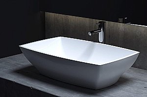 Раковина накладная Salini Gloria 04 1102204M 60 из искусственного камня S-Stone, белая матовая купить в интернет-магазине Sanbest