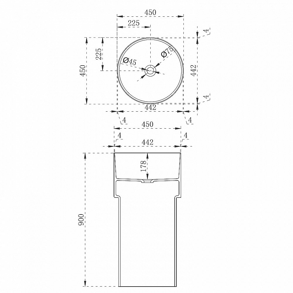 Раковина напольная прозрачная Abber KRISTALL AT2701Rubin красная прозрачная купить в интернет-магазине Sanbest