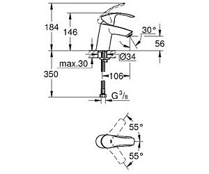 Смеситель для раковины Grohe Eurosmart New 32467002 купить в интернет-магазине сантехники Sanbest