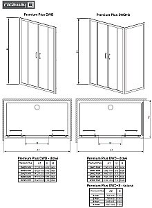 Душевая дверь Radaway Premium Plus DWD 150 купить в интернет-магазине Sanbest