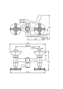 Смеситель для ванны Rush Bianki BI7650-44 купить в интернет-магазине сантехники Sanbest