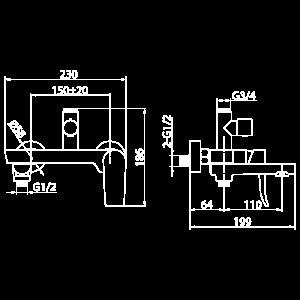 Душевая система Elghansa 2305599-2L (Set-25-New) хром купить в интернет-магазине сантехники Sanbest