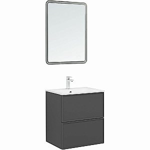 Тумба с раковиной Aquanet Арт 60 329063 ясень графит для ванной в интернет-магазине Sanbest