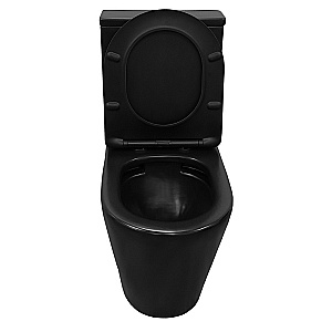 Унитаз напольный Azario Black Queen AZ-8380 черный матовый, безободковый, с бачком, с крышкой микролифт купить в интернет-магазине Sanbest