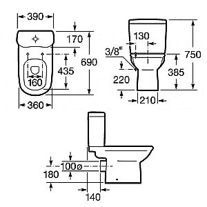 Унитаз напольный Roca Giralda 342466000 с бачком купить в интернет-магазине Sanbest